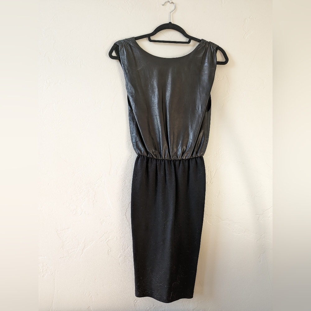 Alice and Olivia Leather Top right dress